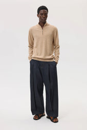 Classic Cashmere Natural Zip Neck Jumper
