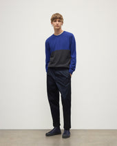 Shaded Charcoal & Blue Colour Block Cashmere Jumper