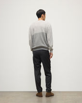 Shaded Grey Colour Block Cashmere Jumper