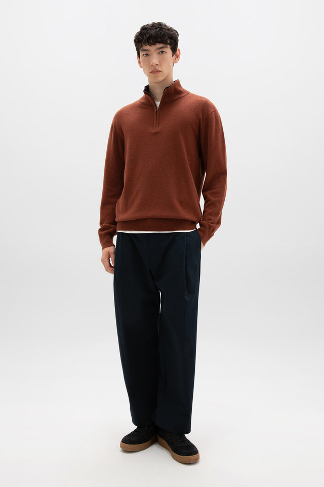Red Contrast Trim Cashmere Jumper