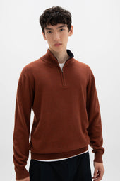 Red Contrast Trim Cashmere Jumper