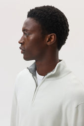 Contrast Trim Cashmere Zip Neck Jumper
