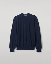 Superfine Cashmere Dark Navy Round Neck Jumper