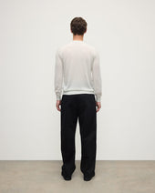 Superfine Cashmere White Round Neck Jumper
