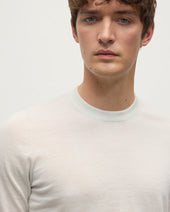 Superfine Cashmere White Round Neck Jumper