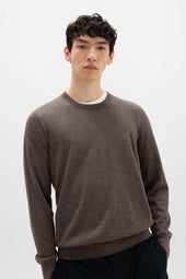 Superfine Cashmere Round Neck Brown Jumper