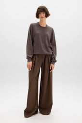 Superfine Cashmere Round Neck Brown Jumper