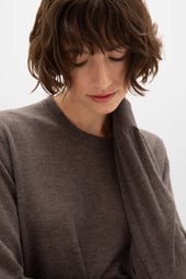 Superfine Cashmere Round Neck Brown Jumper