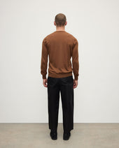 Superfine Cashmere Dark Camel Round Neck Jumper
