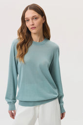 Superfine Cashmere Light Green Round Neck Jumper