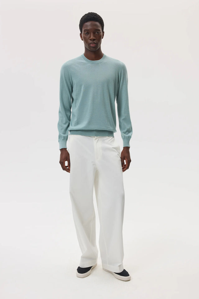 Superfine Cashmere Light Green Round Neck Jumper