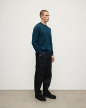 Superfine Cashmere Bottle Green Round Neck Jumper