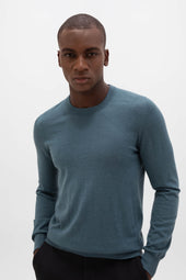Superfine Cashmere Round Neck Blue Jumper
