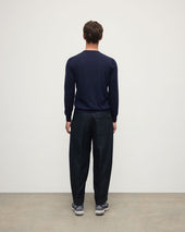 Superfine Cashmere Dark Navy Round Neck Jumper