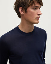 Superfine Cashmere Dark Navy Round Neck Jumper