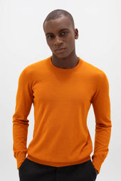 Superfine Cashmere Orange Round Neck Jumper