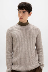 Ribbed Cashmere Light Brown Jumper