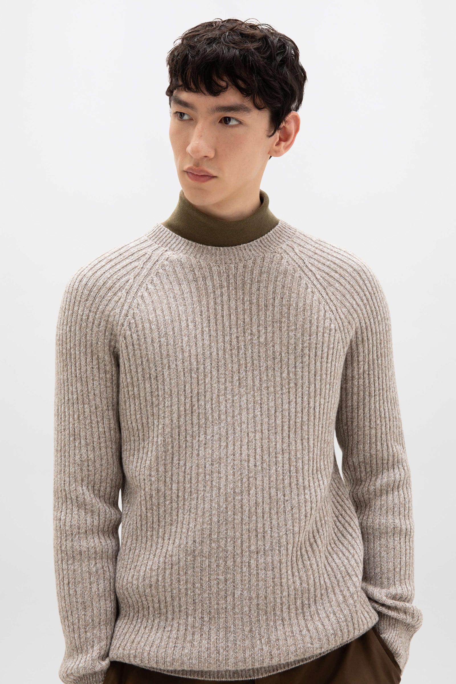 Ribbed Cashmere Brown Jumper