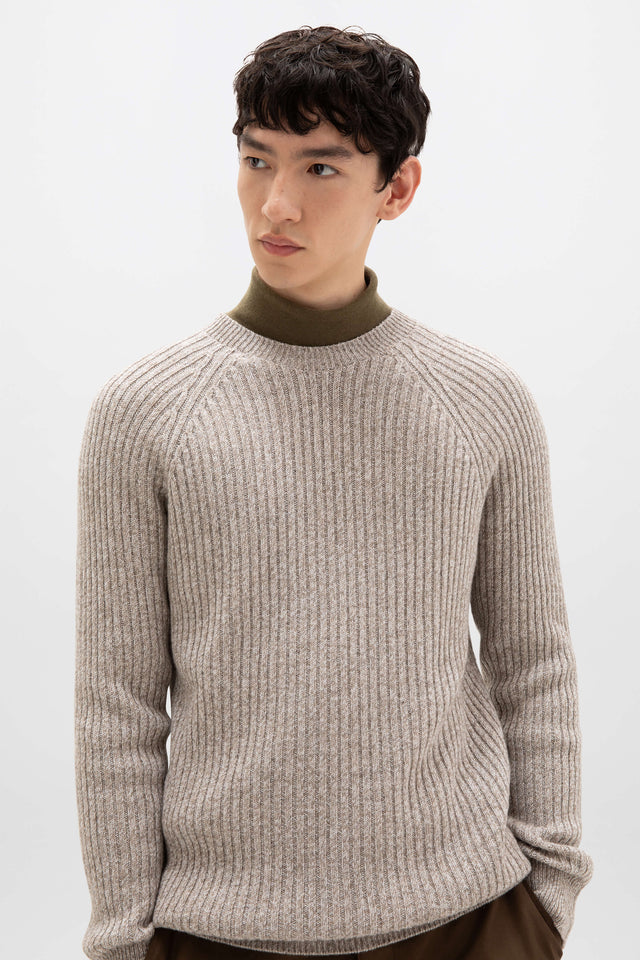Ribbed Cashmere Light Brown Jumper