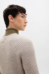 Ribbed Cashmere Light Brown Jumper