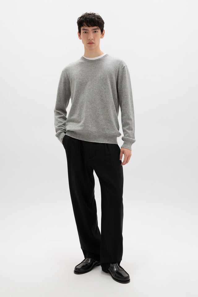 Classic Cashmere Grey Round Neck Jumper