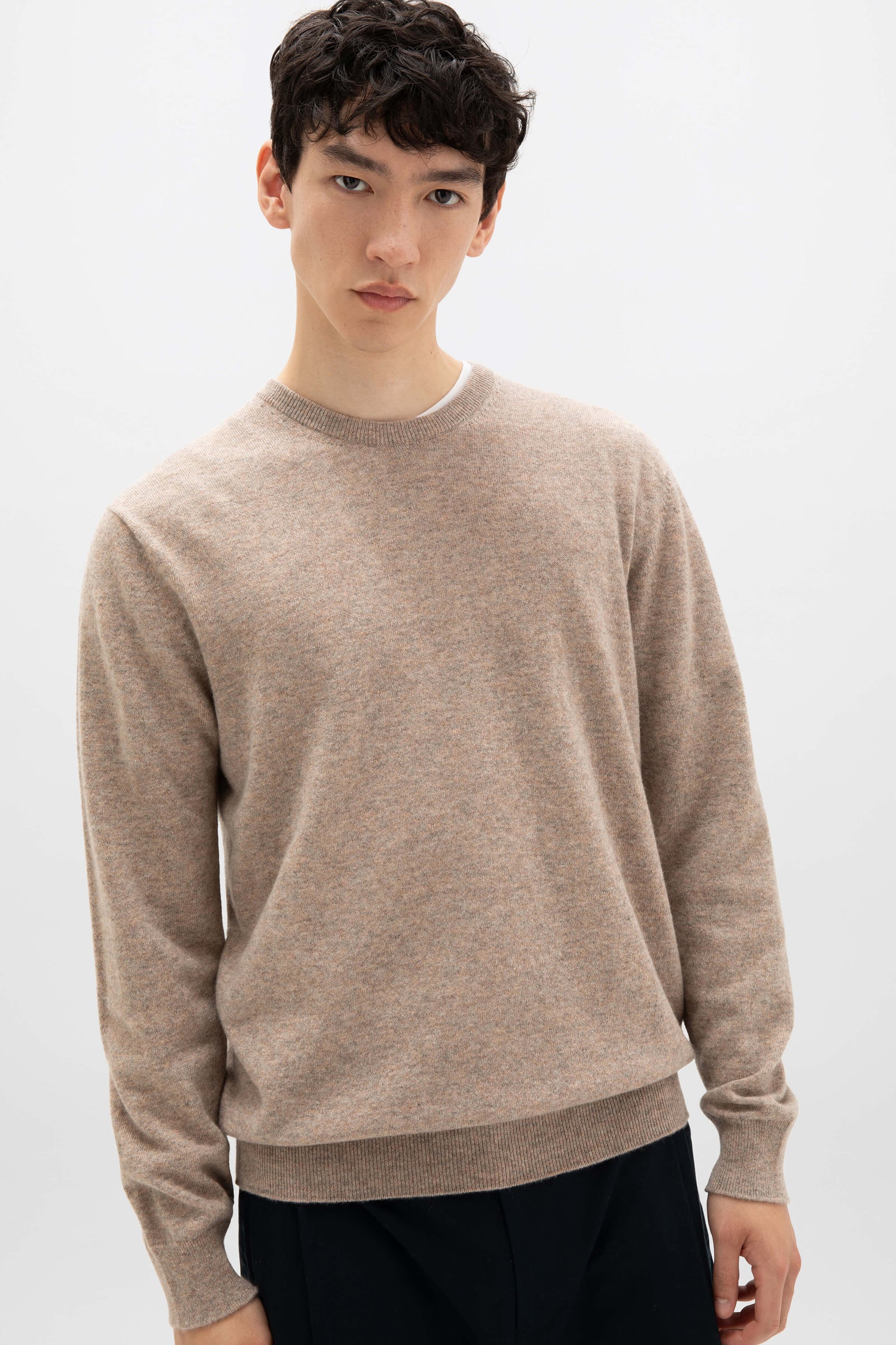 Light Brown Cashmere Round Neck Jumper