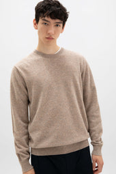 Classic Light Brown Cashmere Round Neck Jumper
