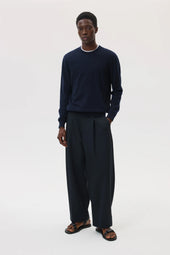 Classic Navy Cashmere Round Neck Jumper