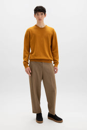 Cashmere Crew Neck Dark Yellow Jumper