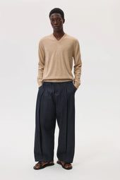 Natural Cashmere V Neck Jumper