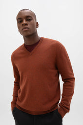 Cashmere V Neck Red Jumper