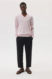 Classic Cashmere Pink V Neck Jumper