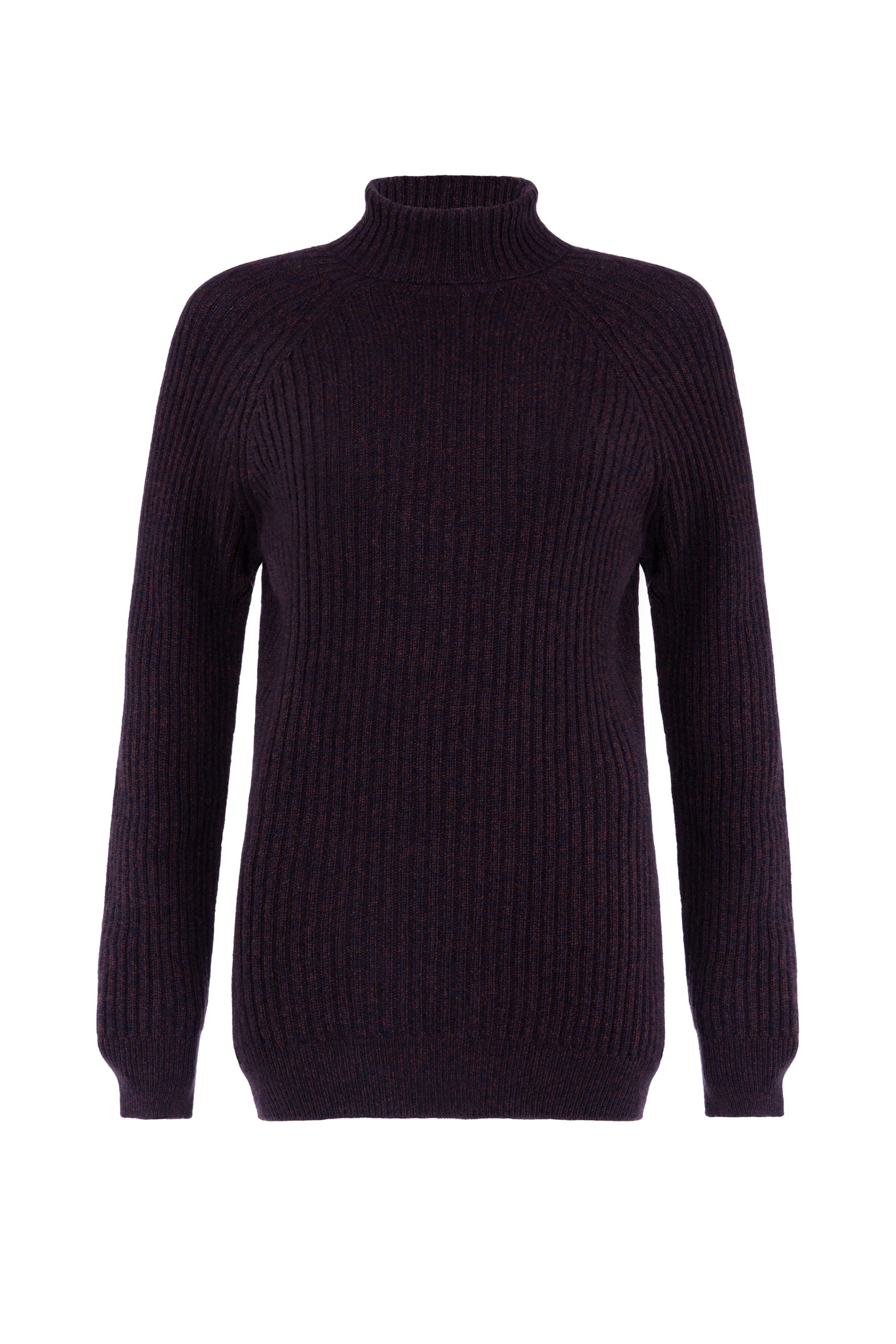 Cashmere Marl Roll Neck Dark Brown Jumper