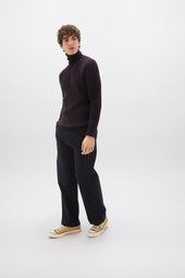 Cashmere Marl Roll Neck Dark Brown Jumper