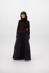 Cashmere Marl Roll Neck Dark Brown Jumper