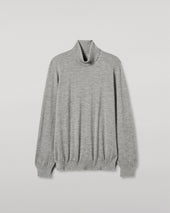Fin Grey Cashmere Roll Neck Jumper