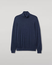 Fin Navy Cashmere Roll Neck Jumper