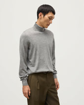 Fin Grey Cashmere Roll Neck Jumper