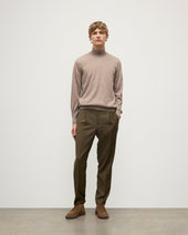 Fin Light Brown Cashmere Roll Neck Jumper
