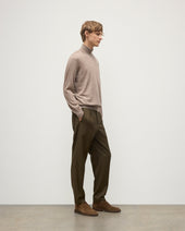 Fin Light Brown Cashmere Roll Neck Jumper