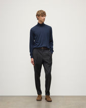 Fin Navy Cashmere Roll Neck Jumper