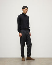 Fin Black Cashmere Roll Neck Jumper