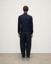 Superfine Cashmere Dark Navy Roll Neck Jumper