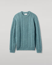 Aran Cable Green Cashmere Jumper
