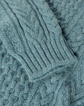 Aran Cable Green Cashmere Jumper