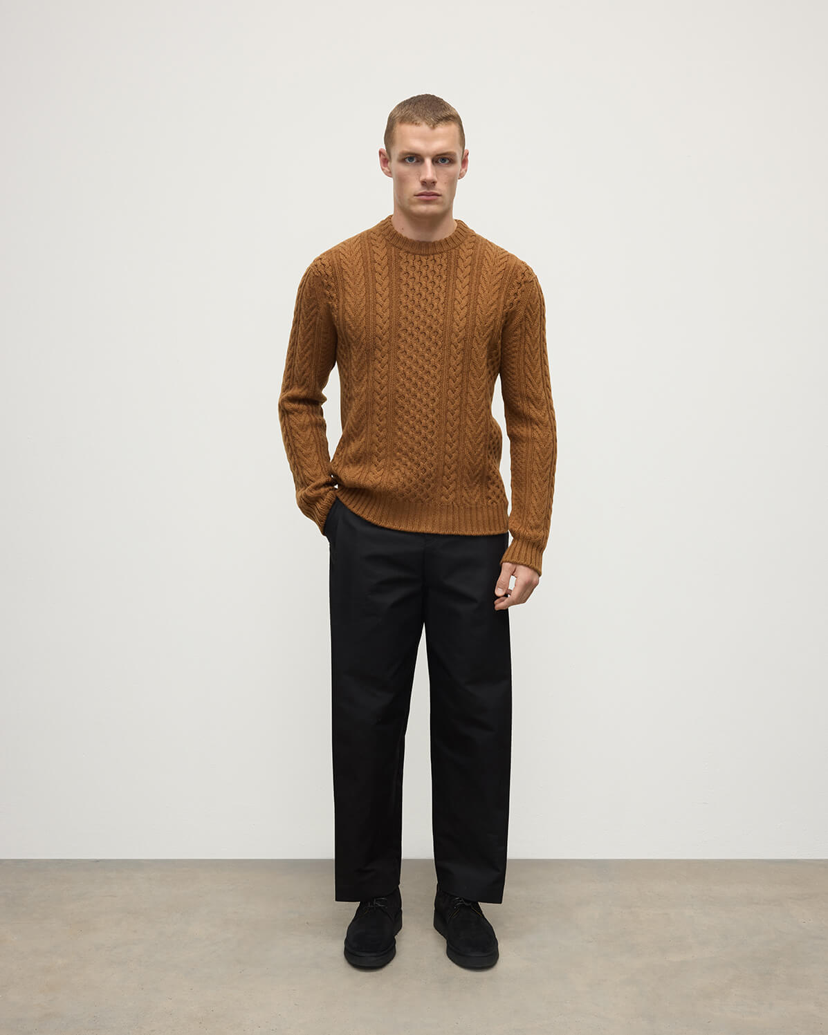 Aran Cable Dark Cashmere Jumper