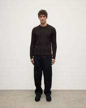 Aran Cable Dark Brown Cashmere Jumper