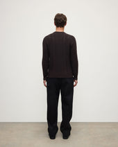 Aran Cable Dark Brown Cashmere Jumper