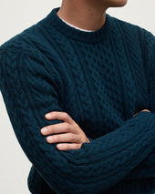 Aran Cable Dark Green Cashmere Jumper