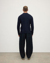 Aran Cable Dark Navy Cashmere Jumper